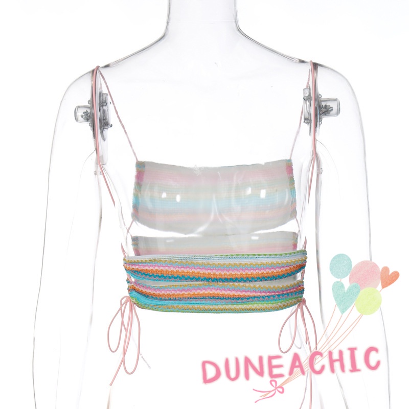 DUNEA Áo Hai Dây Màu Sắc Thời Trang Cho Nữ