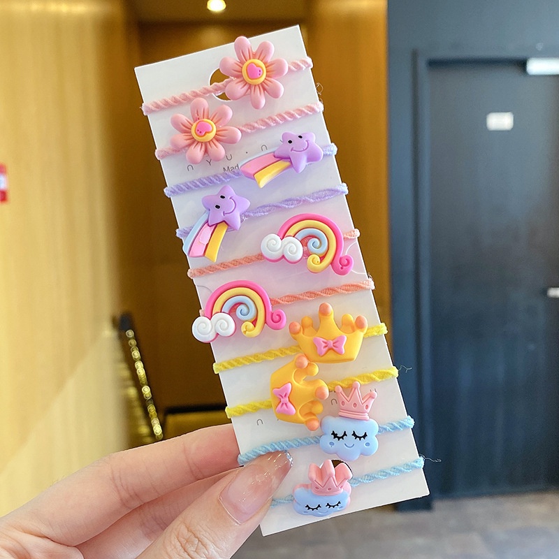 Dây Buộc Tóc Cao Su Co Giãn Họa Tiết Trái Cây Dễ Thương Cho Bé Gái