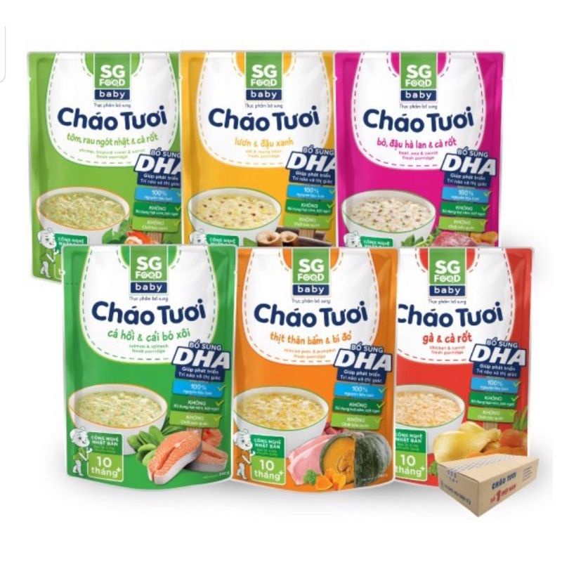 [Date 2022] Cháo tươi SG Food baby gói 240g các vị cho bé từ 10m | BigBuy360 - bigbuy360.vn