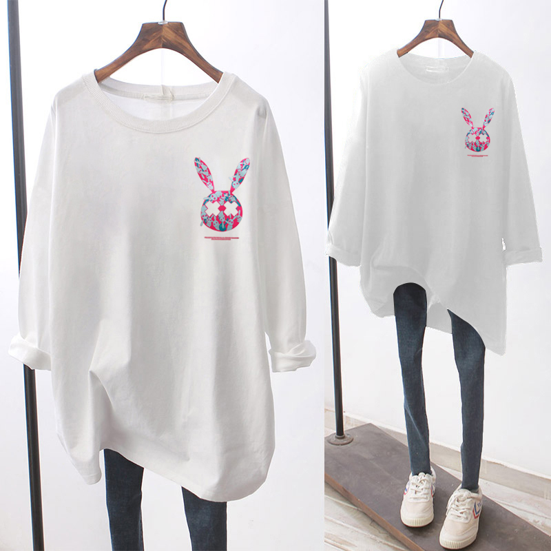 NRVP Áo Thun Nữ Dài Tay Dáng Rộng In Họa Tiết Hoạt Hình 2021