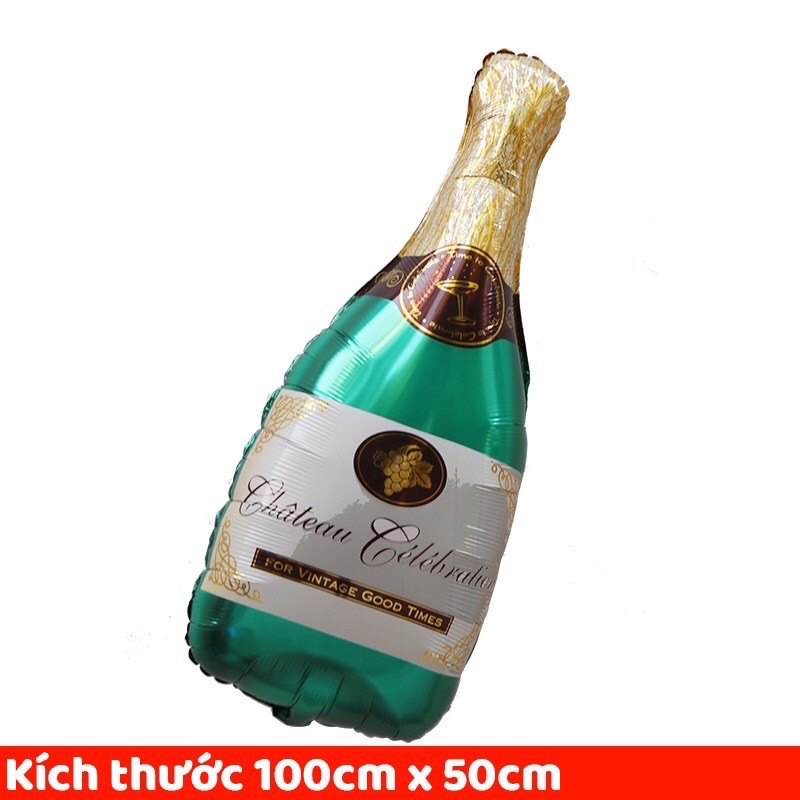 Bong Bóng Tráng Nhôm Hình Ly Và Chai Champagne