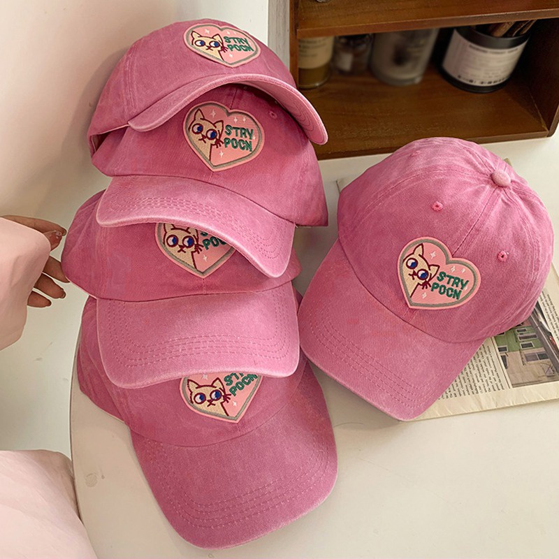 Mũ Lưỡi Trai Thêu Họa Tiết Dễ Thương Phong Cách Hàn Quốc Cho Nữ