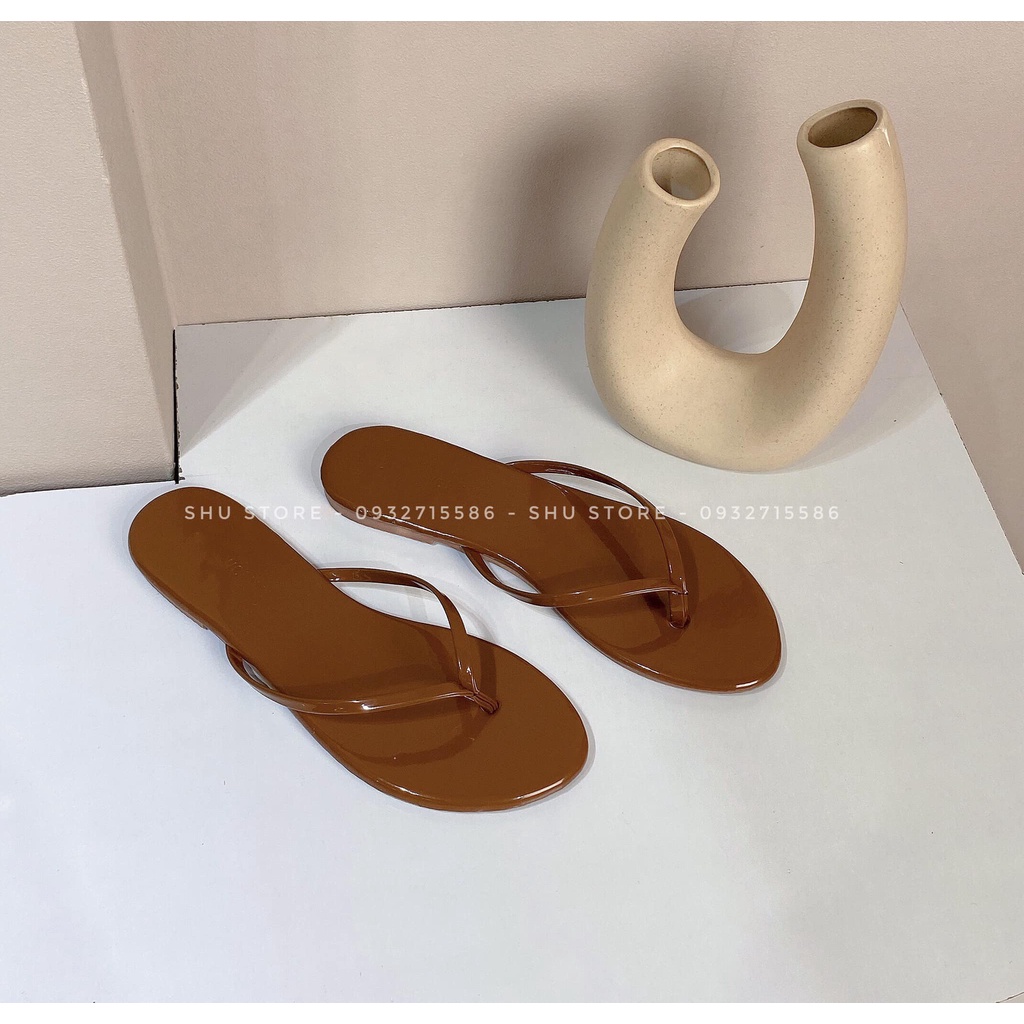 Dép nữ kẹp ngón da bóng nhiều màu cực sang chảnh đi biển, đi du lịch, dép nữ xỏ ngón đẹp
