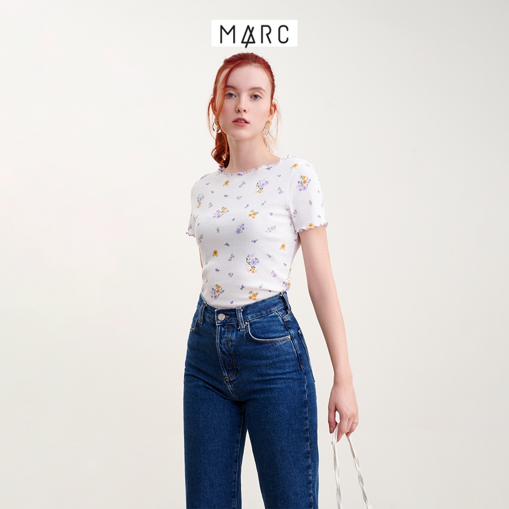 Áo thun nữ MARC FASHION họa tiết hoa viền chỉ màu FATN0701 | WebRaoVat - webraovat.net.vn