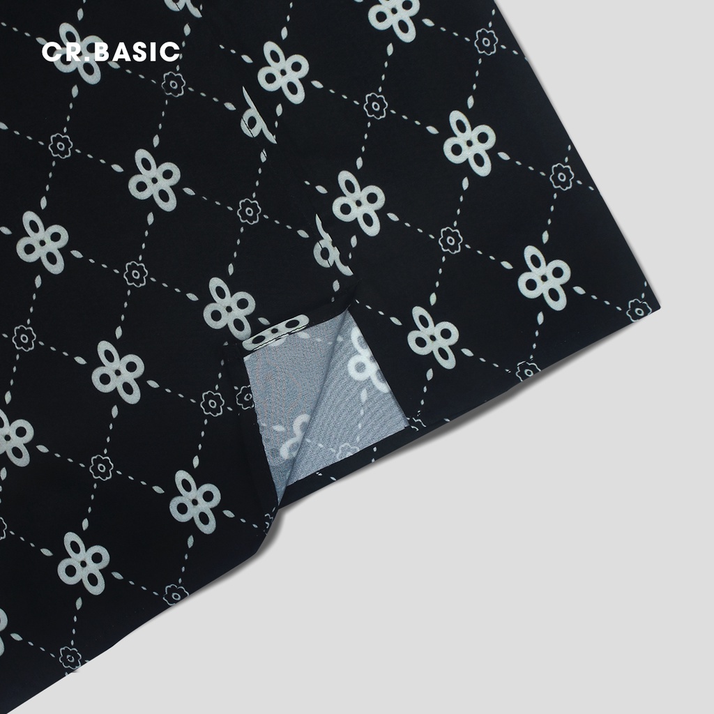 Áo sơ mi tay ngắn nam nữ CR.BASIC form rộng sơ mi họa tiết ngắn tay unisex cộc tay USM607