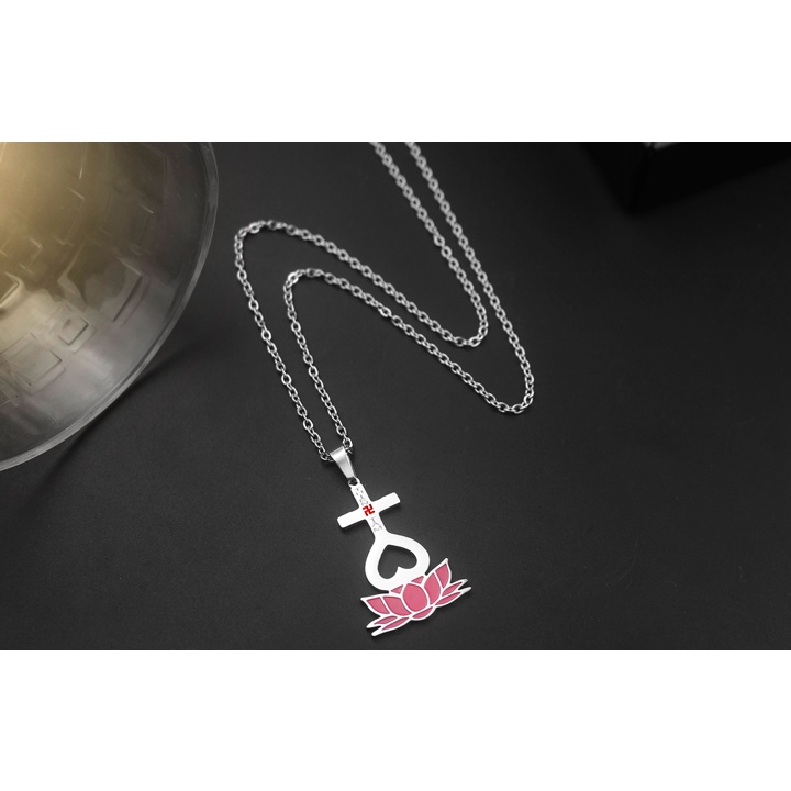 Dây chuyền Thiên Tâm đế sen hồng sáng đẹp, bền màu - Đem lại bình an may mắn cho người đeo