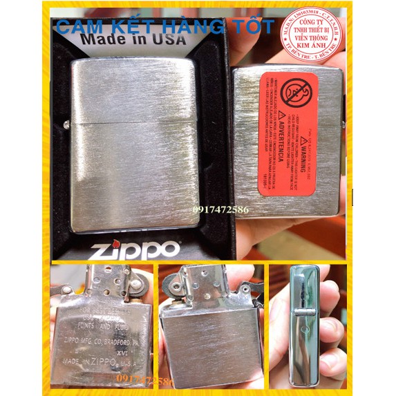 Vỏ Bật Lửa Zippo La mã Mẫu Bạc Xước Ngang