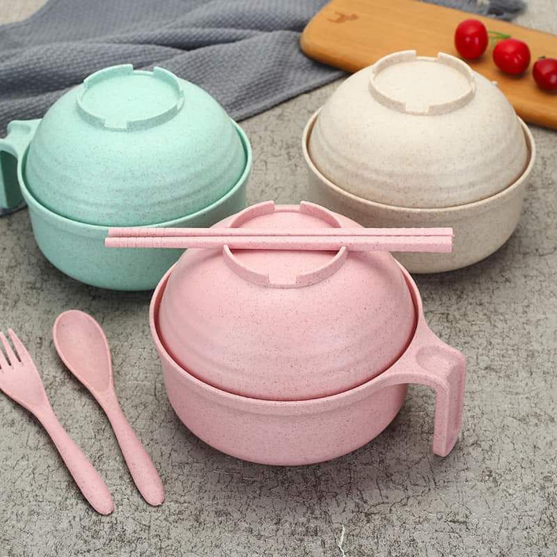 Bộ ca mỳ lúa mạch có nắp, dũa, muỗng, nĩa,,,