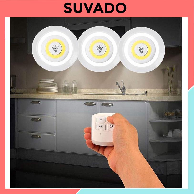 Bộ 3 Đèn led dán tường mini thông minh siêu sáng trang trí ốp trần nhà  cầu thang phòng ngủ tủ ddenf led GY13 SUVADO