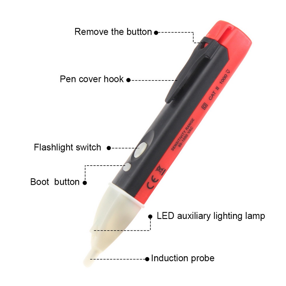 Bút thử điện cảm biến kỹ thuật số Ziqqucu 90V-1000V