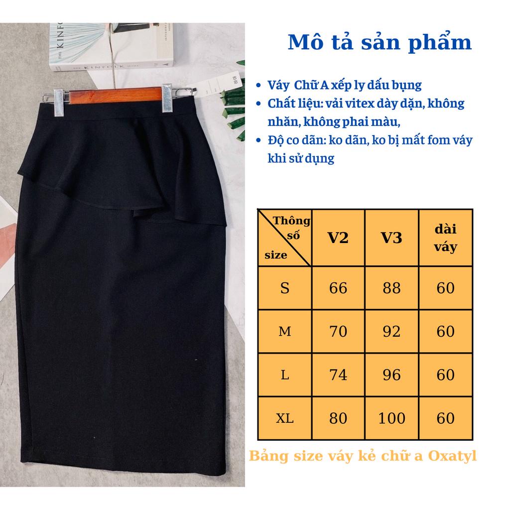 Chân Váy Công Sở Oxatyl Dáng Ôm Phối Viền Bèo Dấu Bụng Mã CV21