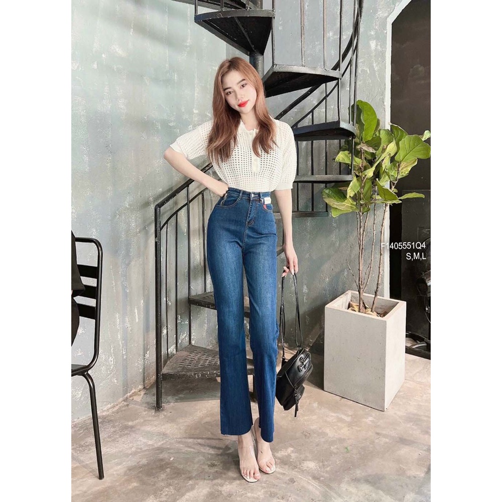 Quần jean dài ống đứng lưng cao tôn dáng!