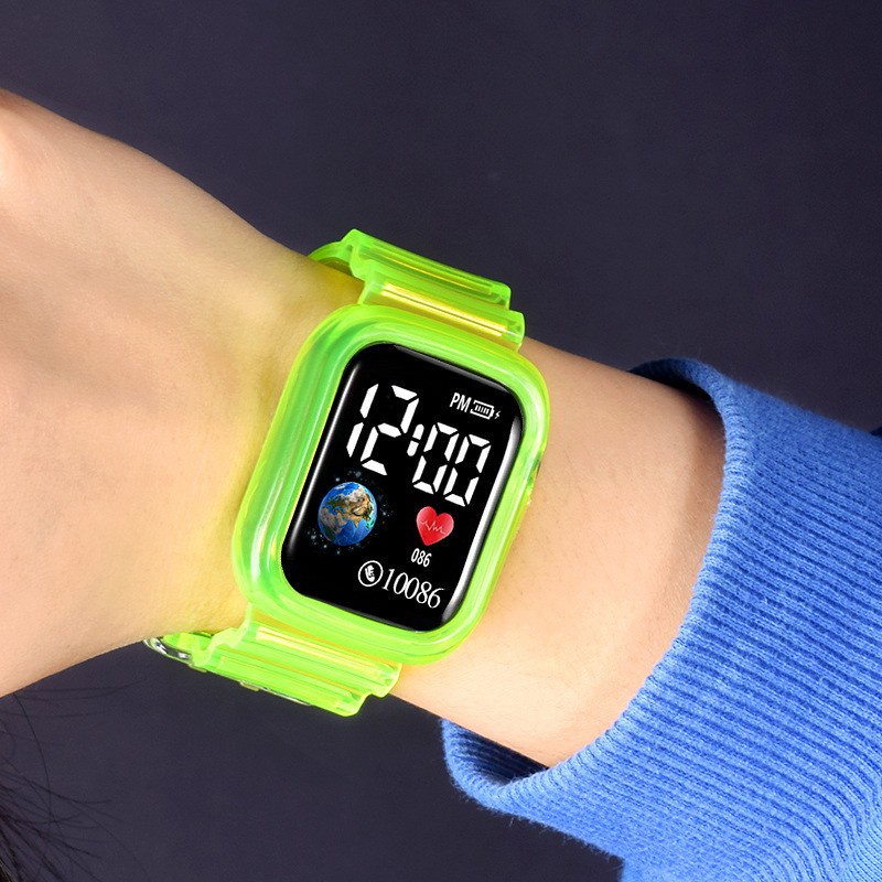 Đồng hồ đeo tay LWCC D03 điện tử LED màu sắc tùy chọn phong cách thể thao thời trang dành cho nam và nữ