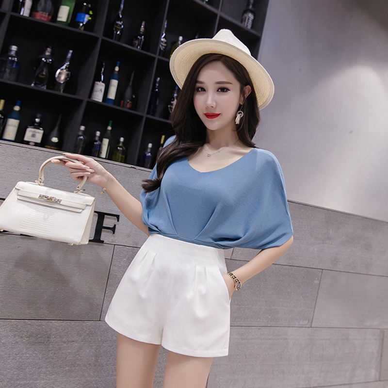 Quần short IELGY lưng cao ống rộng thời trang mùa hè dành cho nữ