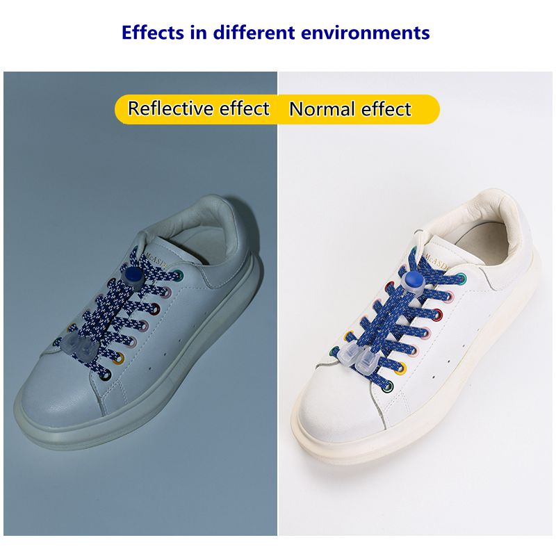 1 Cặp Dây Giày Thể Thao Phản Quang Co Giãn Dành Cho Trẻ Nhỏ Và Người Lớn
