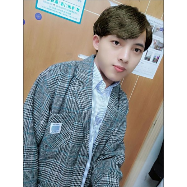 Áo khoác vest Blazer nam kẻ caro phong cách Hàn Quốc