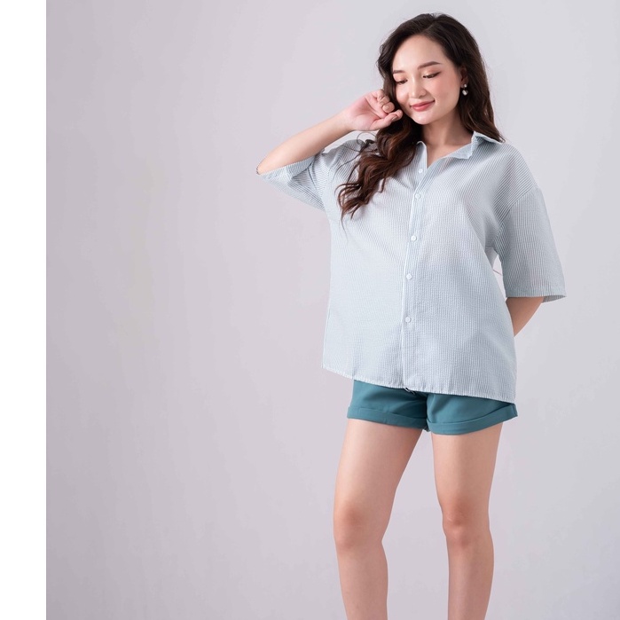Quần short nữ ống rộng - Quần sooc cạp cao tôn dáng