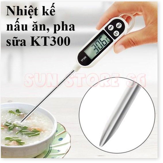 Nhiệt kế phòng bếp, Nhiệt kế pha sữa cho trẻ em, nhiệt kế đo độ nước tắm, Nhiệt kế nấu ăn, pha sữa KT300 (màu trắng)