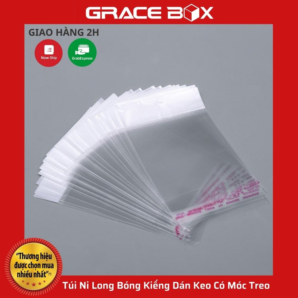 {Gía Sỉ} Set 100 Túi Ni Long Bóng Kiếng Dán Keo Có Móc Treo - Size Nhỏ Đựng Phụ Kiện, Trang Sức, Bao Lì Xì - Grace Box