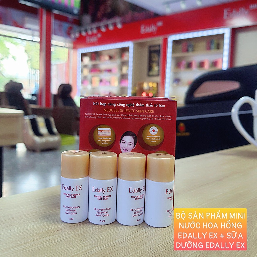 Nước hoa hồng , sữa dưỡng , bộ mini 5ml EDALLY EX. Nhỏ xinh tiện lợi