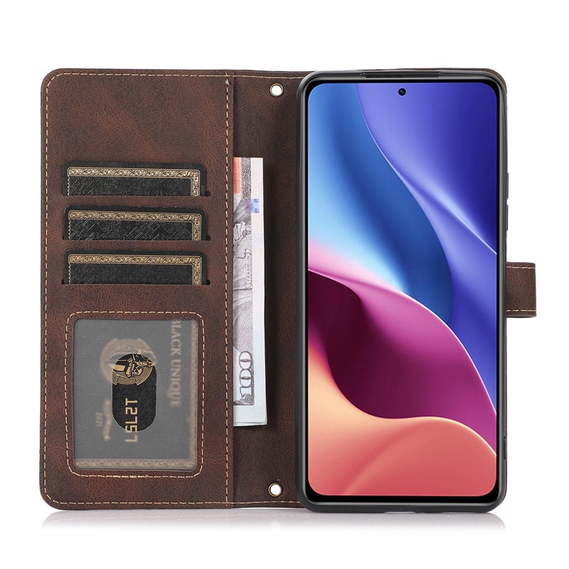Bao da điện thoại pu mềm dạng ví cho Xiaomi Poco X3 Nfc Poco X3 Pro Poco F3 Mi 10t Lite Mi 11 Lite Redmi K40 Pro