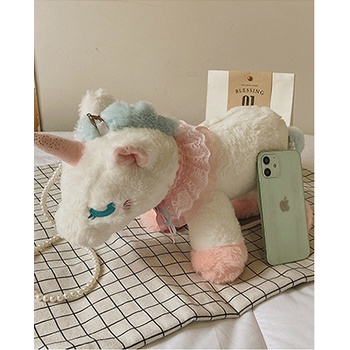 Túi đeo chéo gấu bông pony ngựa 1 sừng unicorn xinh xắn ulzzang hàng xịn Quảng Châu có sẵn