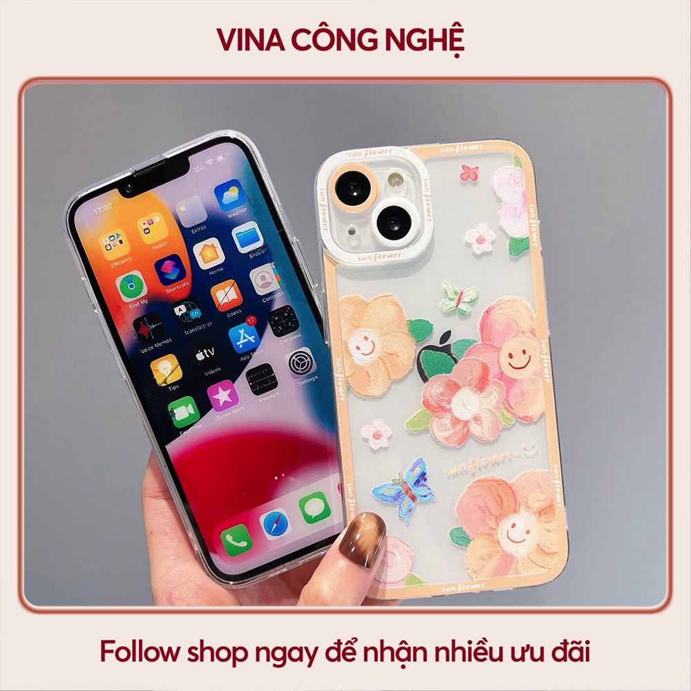 Ốp lưng Vsmart Joy 3/Joy 4/Bee 3/...dẻo trong in hình Sunflower