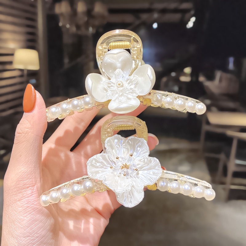 Kẹp Tóc Hình Hoa Đính Ngọc Trai Thời Trang Hàn Quốc Cho Nữ