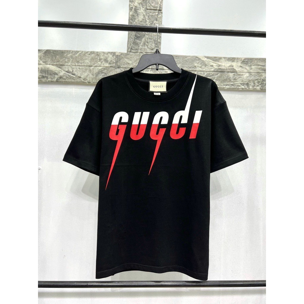 Áo Phông Tay Lỡ GC In Hình Tia Sét Áo Thun Gu.CCi BLADE Màu Trắng Form Rộng - aothununisex