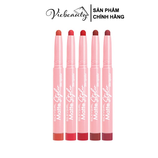 Son Bút Chì Mịn Mượt Lâu Phai Silkygirl Matte Styler Slim Lipcolor 1,4g - Khongcoson