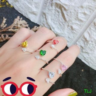 Nhẫn bạc nữ tim free size