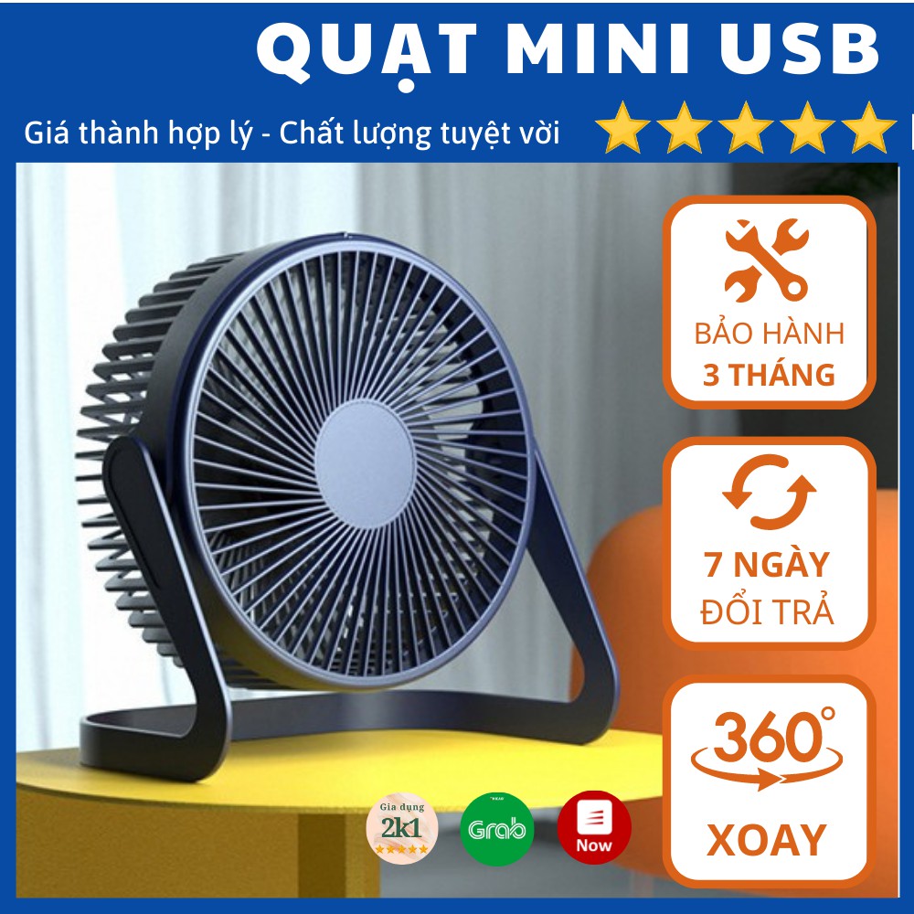 quạt mini cầm tay usb xoay 360° nhựa ABS chống va đập rơi vỡ tặng kèm cáp USB 1 ĐỔI 1 NẾU HÀNG LỖI