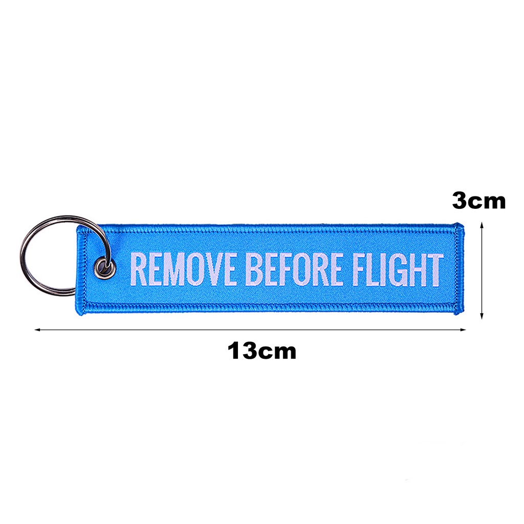Móc khóa họa tiết chữ Remove Before Flight thời trang