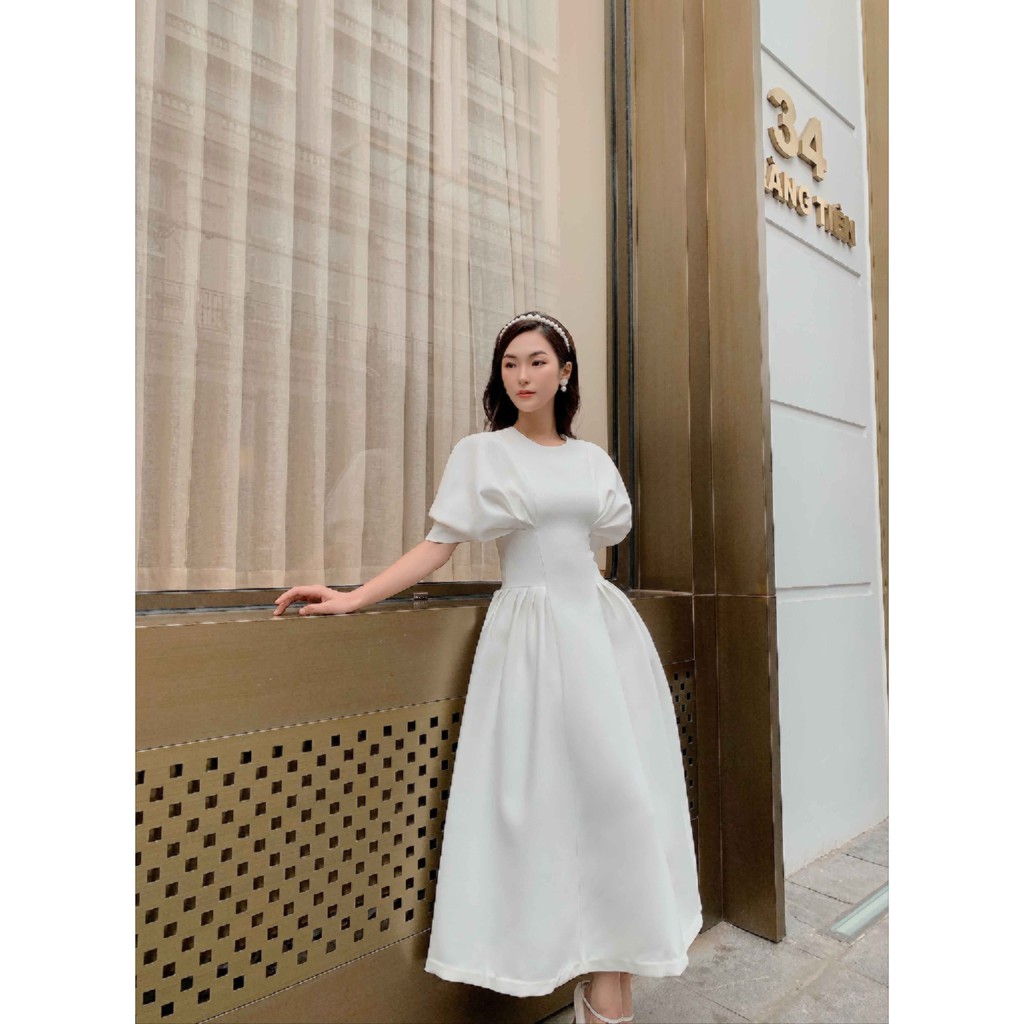 ☀️ Váy trắng nữ ☀️[HÀNG THIẾT KẾ Flane] tay phồng, váy dự tiệc cho quý cô hàng thiết kế | BigBuy360 - bigbuy360.vn