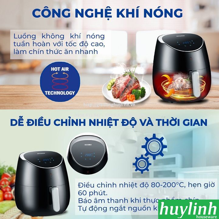 Nồi chiên không dầu điện tử Severin FR2445 - 5 lít - size XXL