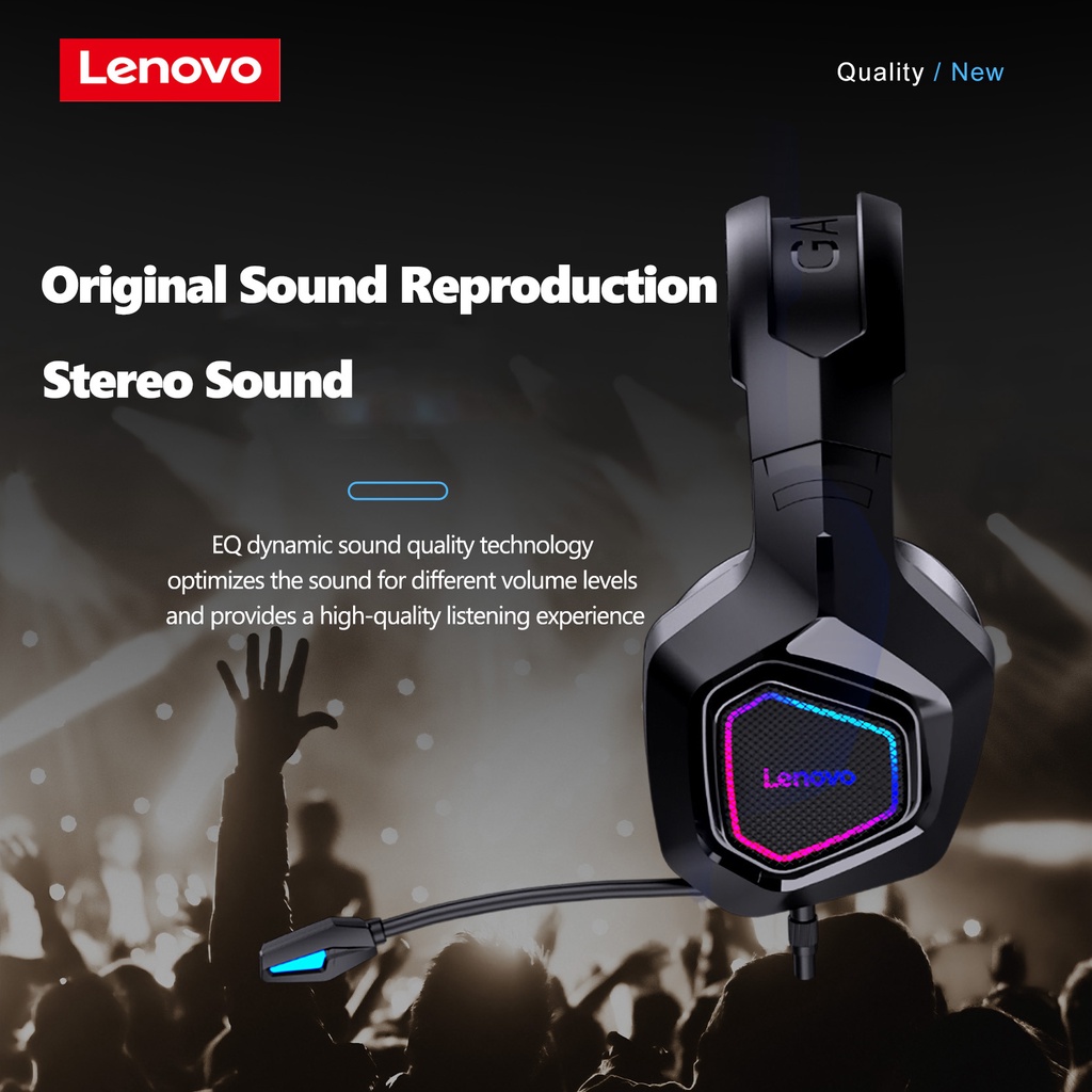 Tai nghe chụp tai LENOVO G50A có dây phối đèn RGB HD và micro âm lập thể cao/trầm chất lượng cao