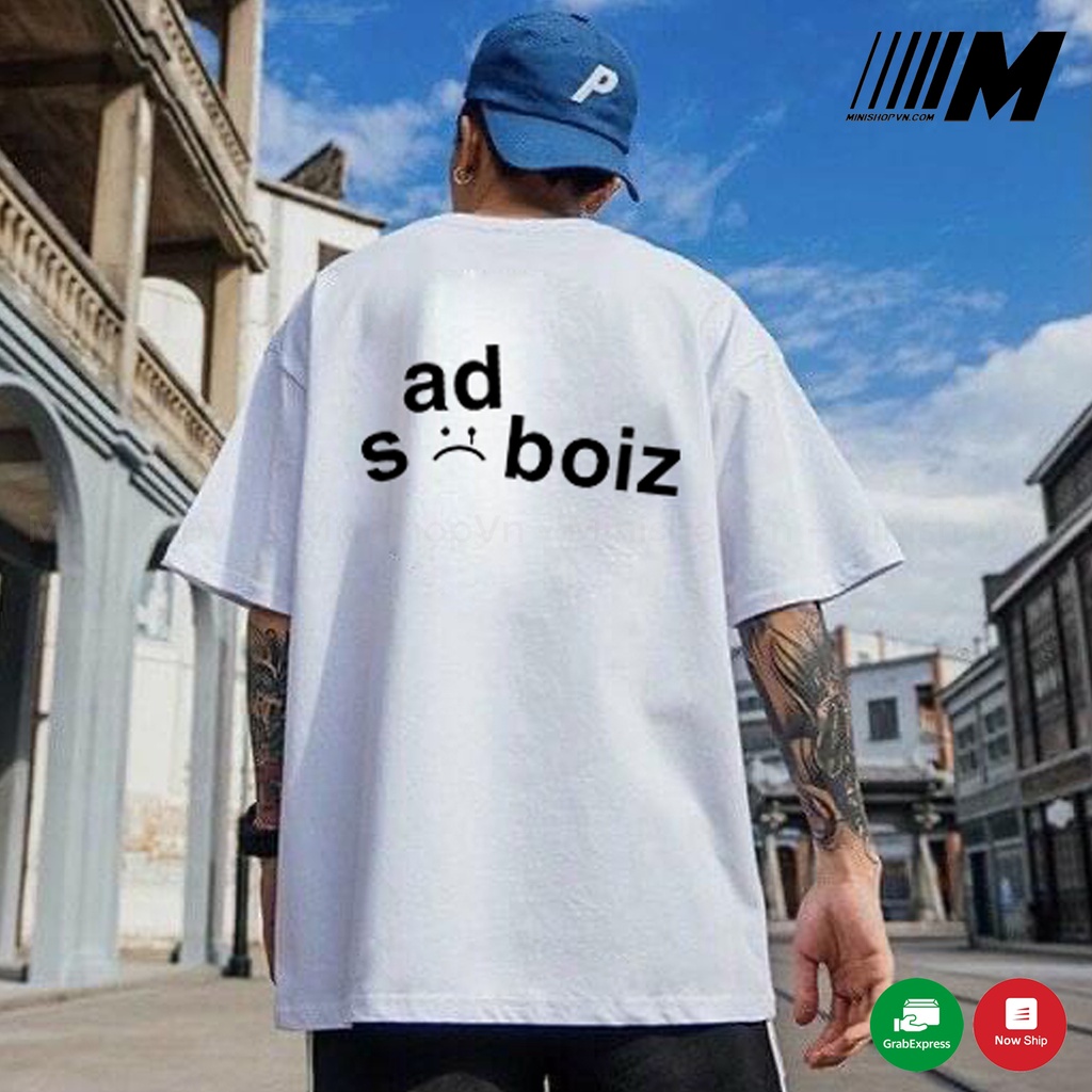 Áo thun nam nữ Sadboiz tay lỡ form rộng chất thun cotton mềm mát