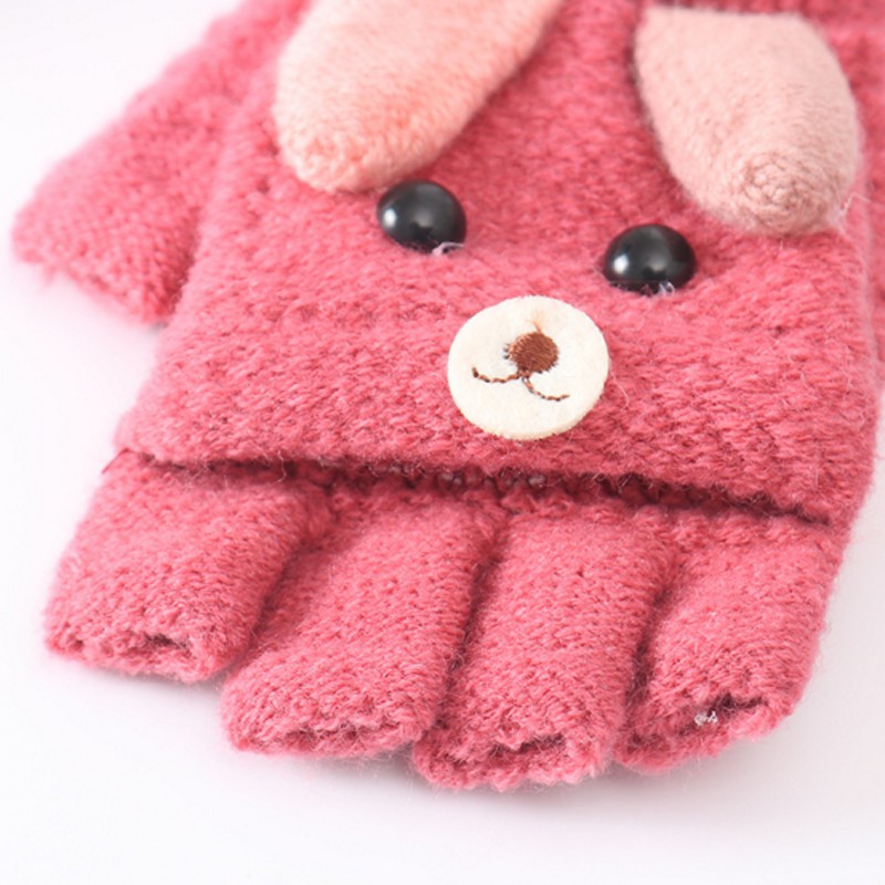 Găng tay cotton hở ngón họa tiết dễ thương cho bé