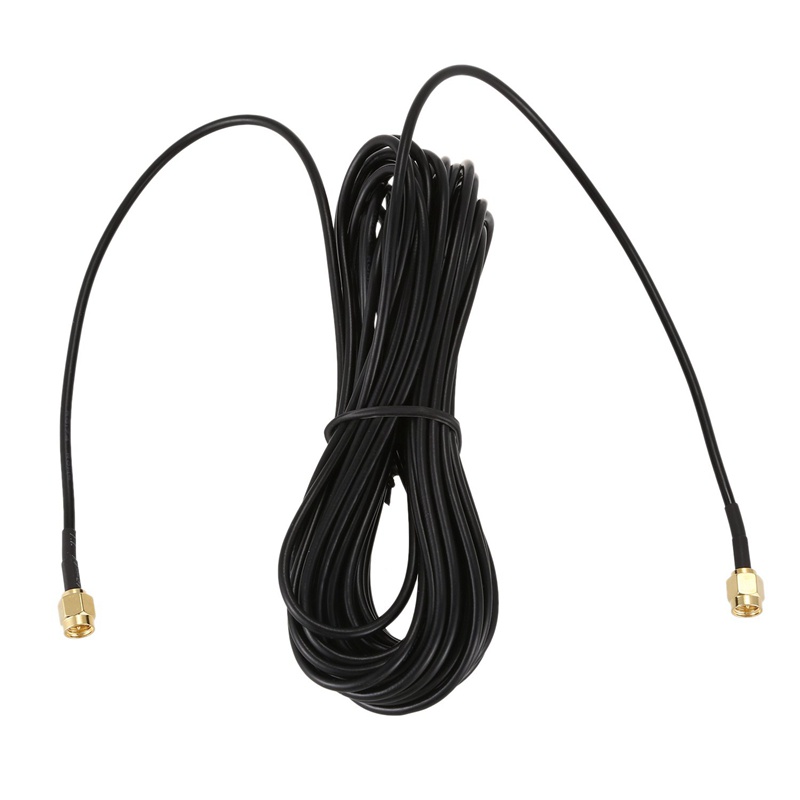 Set 2 dây cáp đồng trục mở rộng SMA đầu đực sang SMA đầu đực M-M RF Coaxial Pigtail RG174 màu vàng