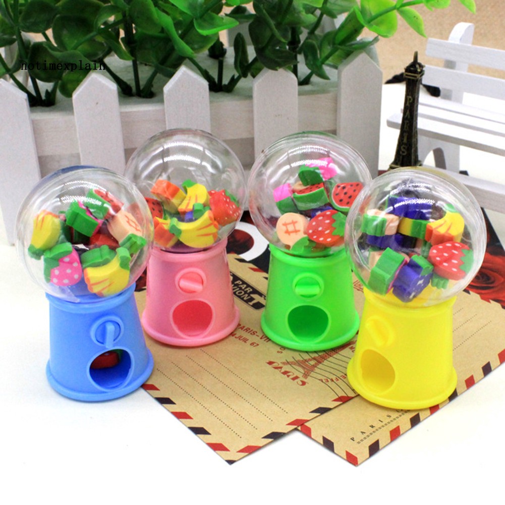 Bộ 12 đồ chơi xoay tẩy bút chì hình dạng trái cây độc đáo mini