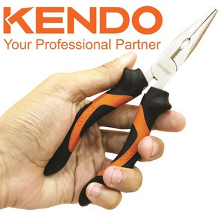 KENDO Kìm kềm mũi nhọn 160mm 6inch HCS TPR 10301
