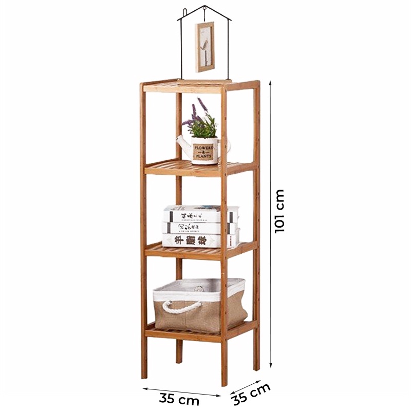 Kệ gỗ để đồ 4 tầng đa năng tự lắp ráp Tâm House KT06