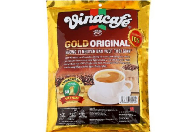 CAFE HÒA TAN 3 trong 1 VINACAFFE GOLD ORIGINAL 480G ( 24 gói x 24g)