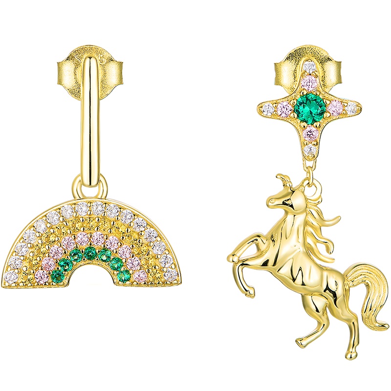 BAMOER Bông Tai bạc 925 HìNh NgựA Pony ThờI Trang