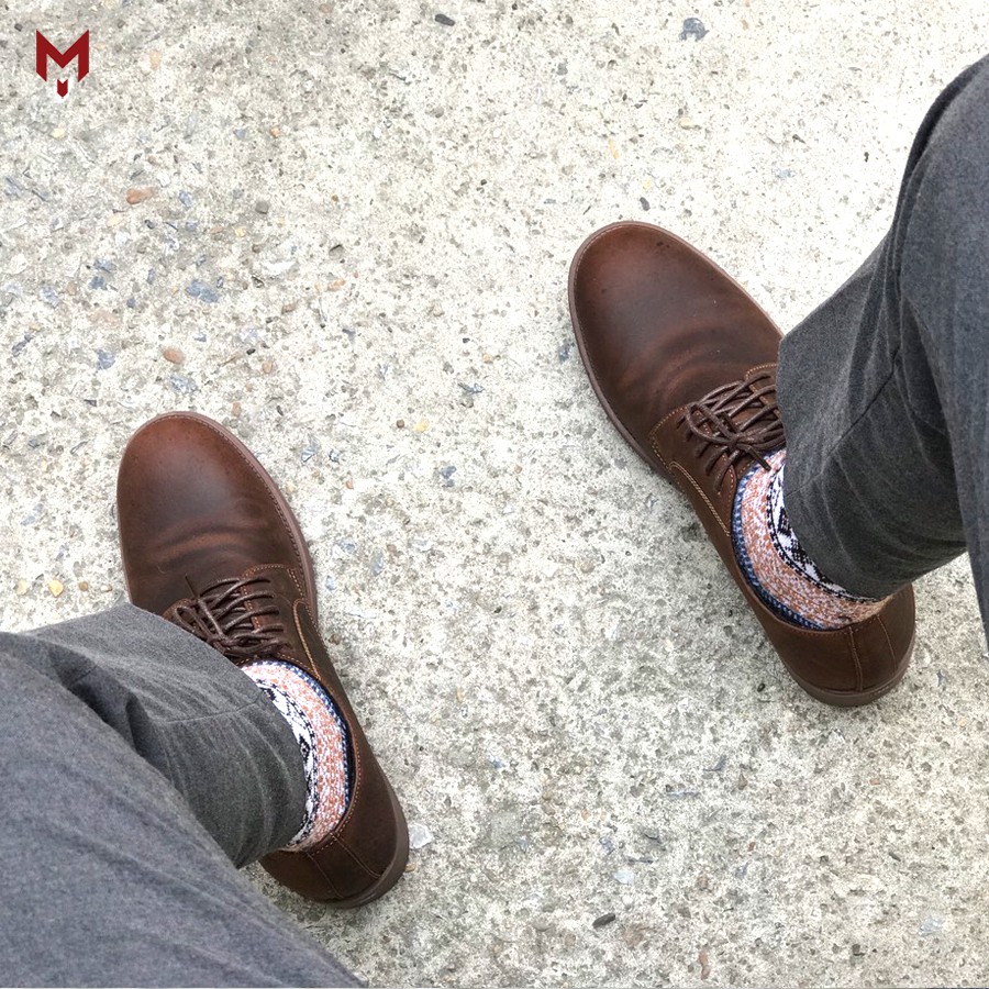 Giày tây nam Derby Plain MAD Shoes da bò sáp ngựa điên buộc dây thời trang cao cấp