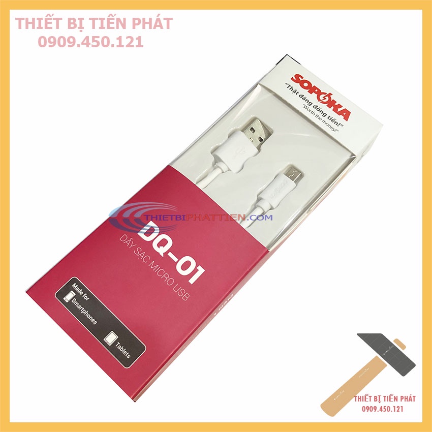 Dây Cáp Sạc Samsung Micro Usb Trắng 1 Mét Sopoka DQ-01 An Toàn Cao Cấp