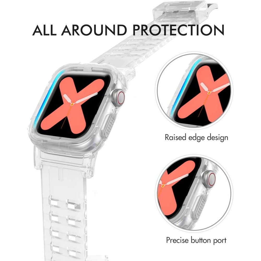 Dây Đeo Đồng Hồ Bằng TPU Mềm 2 Trong 1 Cho Apple Watch 38 / 40 / 41mm 42 / 44 / 45mm 49mm Series Ultra / 8 / 7 / SE / 6 / 5 / 4 / 3 / 2 / 1