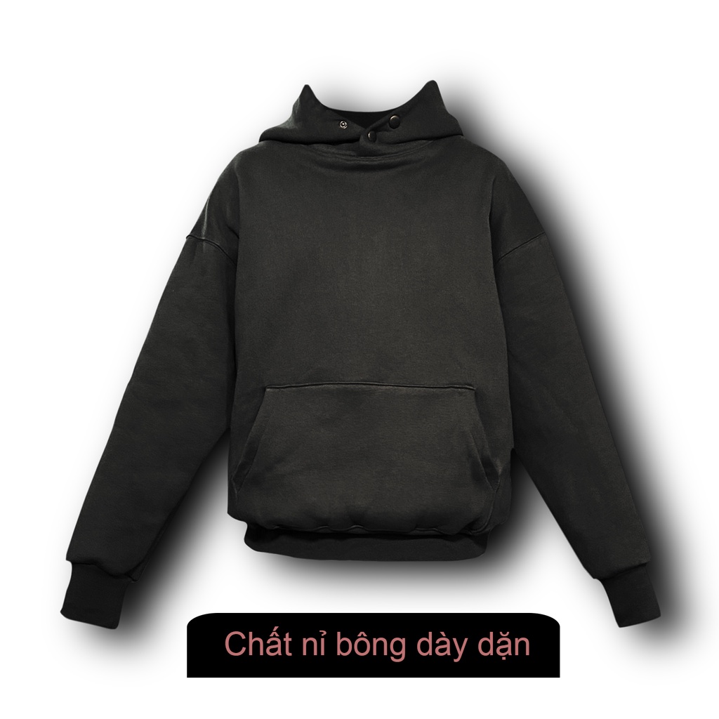 Áo HOODIE ARMEO MÀU XÁM ĐEN, Nỉ bông dày dặn, form ovesized basic // ARMEO STORE