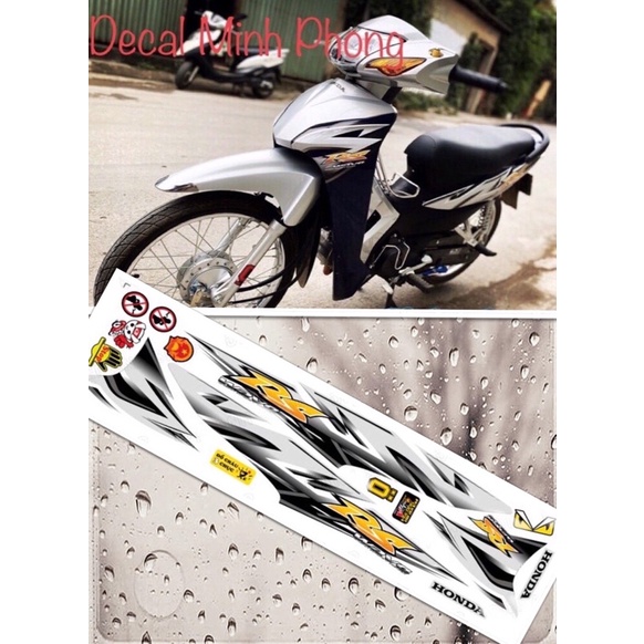 Tem rời Wave RS 110 xám đen,in tặng kèm hình dán