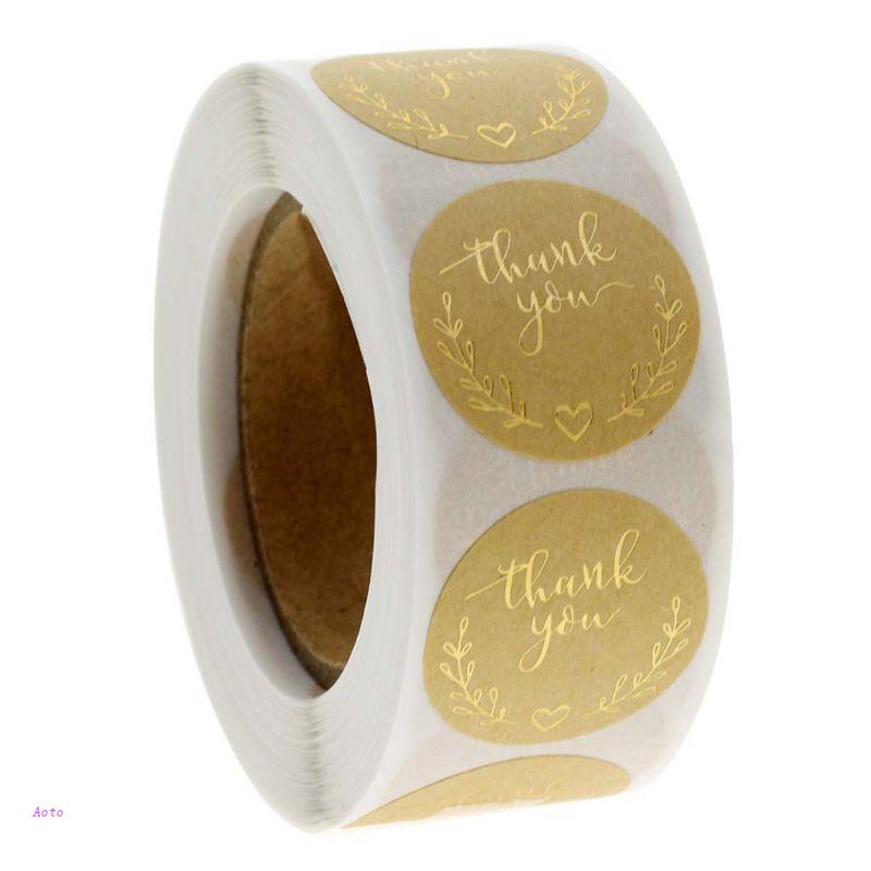 Cuộn 500 Miếng Dán Chữ Thank You Dùng Trang Trí Thủ Công